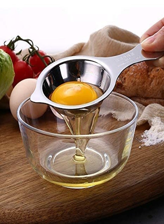 Eletree Egg Separator Set | Stainless Steel Yolk White Divider | Kitchen Strainer Spoon | Baking Filter Tool | Easy to Use Cooking Aid | 1 Pc Baking Tool Set | Durable | - Image 4